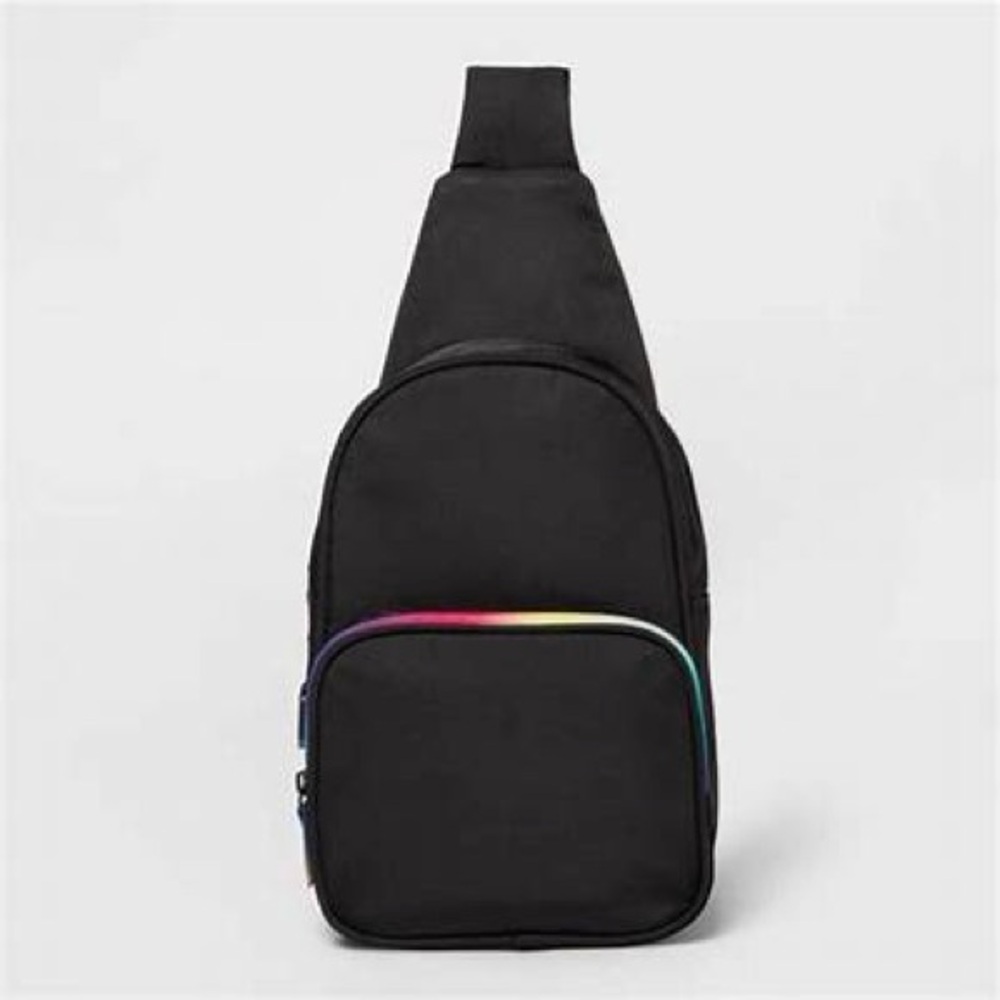 Target Black Sling Bag with Rainbow Accent